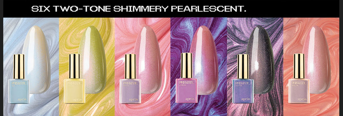 ENSEMBLE PEARLESCENT PRISMATIC | 6 COULEURS - VERNIS GEL - APRÉS NAIL