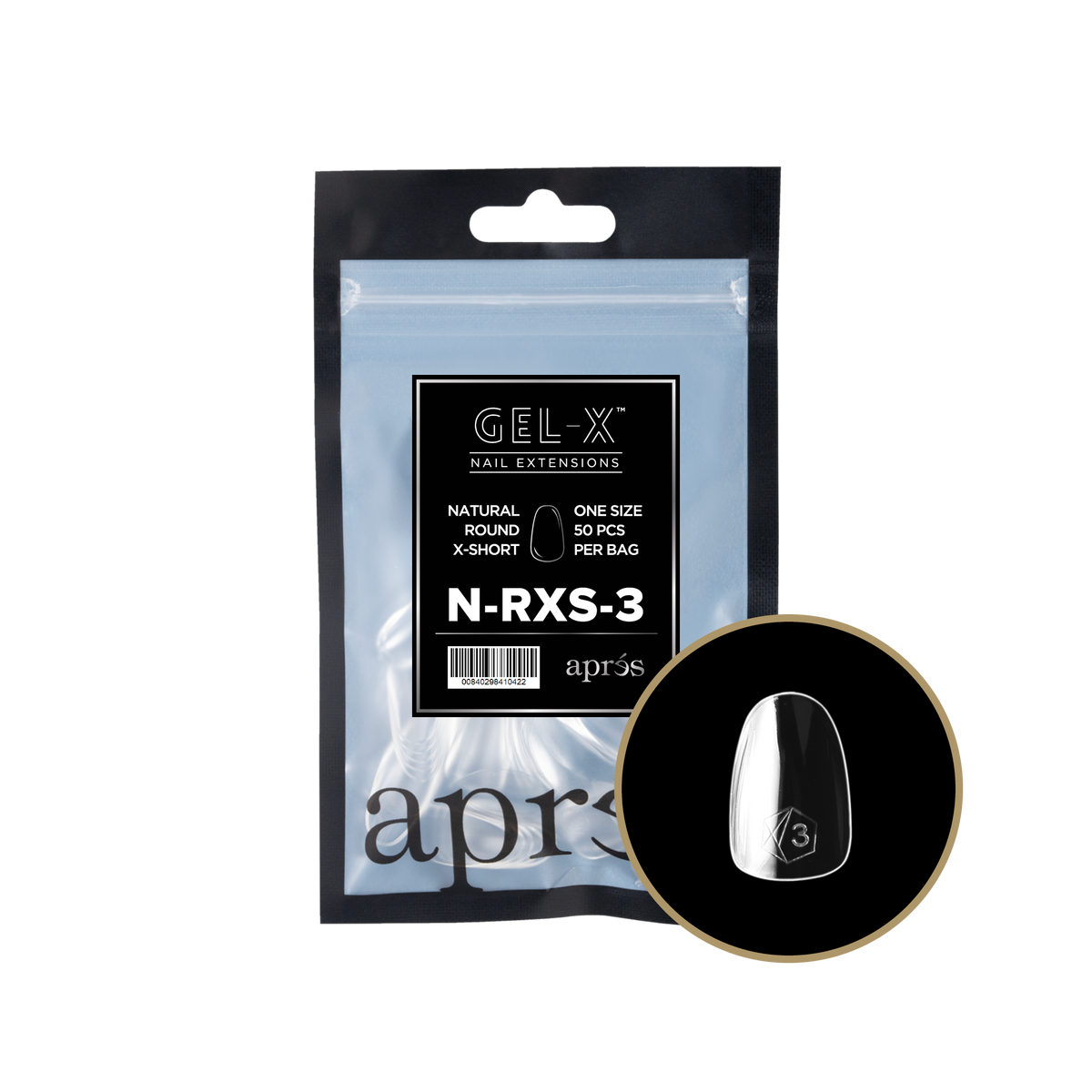 GEL-X NATURAL ROUND X-SHORT 2.0 REFILL BAG