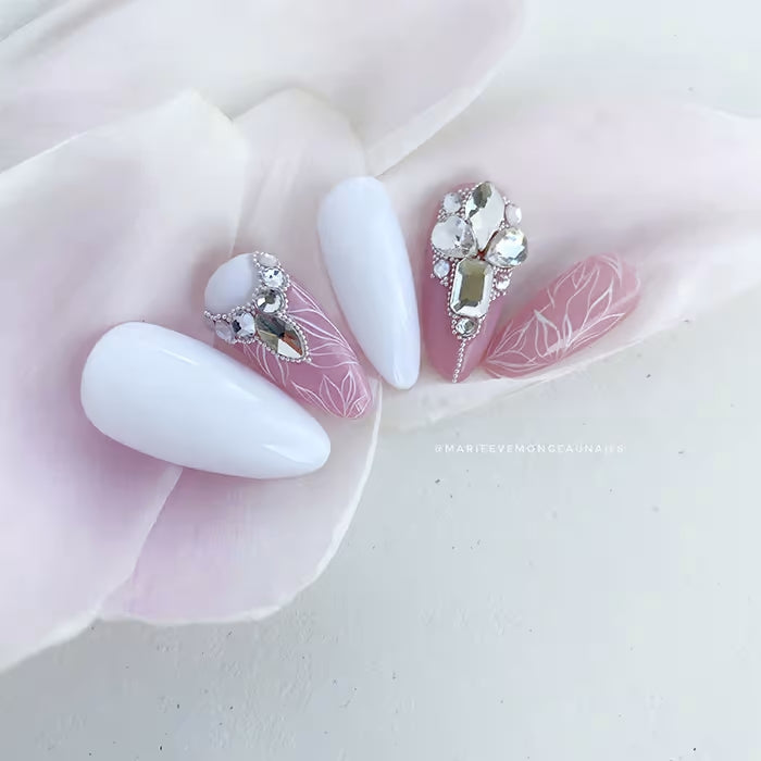 DIAMANTS FORMES VIRGULES (GAUCHE ET DROITE) | CRISTAL BLANC - MEM