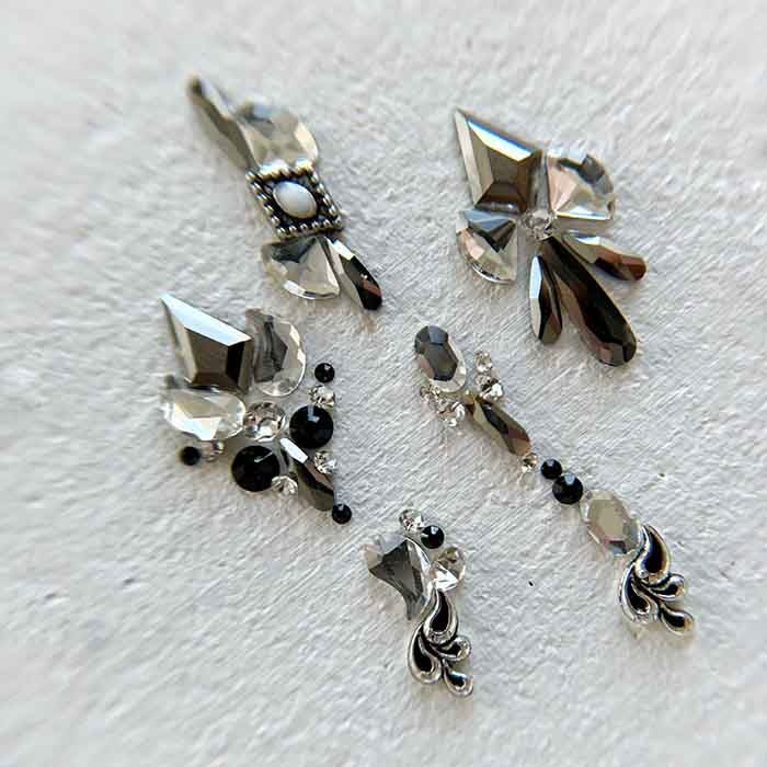 DIAMANTS FORMES VIRGULES (GAUCHE ET DROITE) | CRISTAL BLANC - MEM