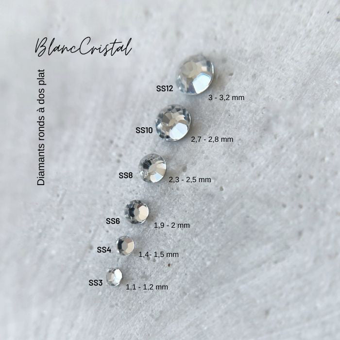 DIAMANTS BLANC CRISTAL | SS3 À SS12 - MEM