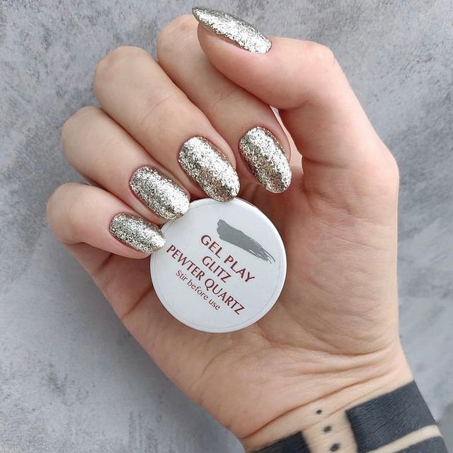 GEL PLAY GLITZ GEM - PEWTER QUARTZ NAILIFY