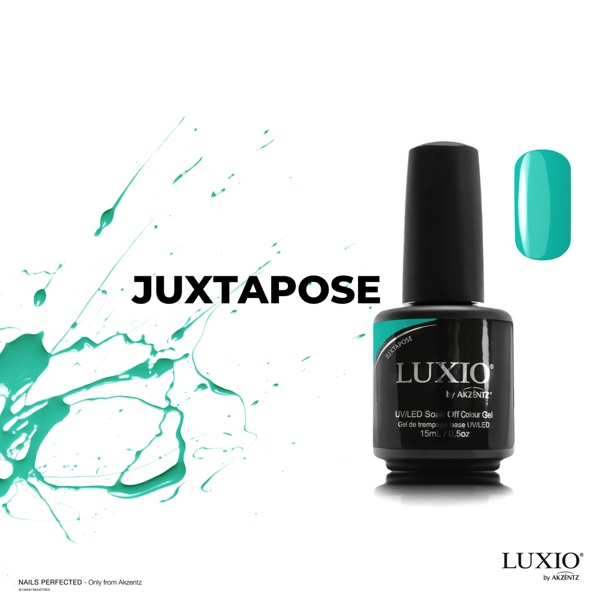 LUXIO JUXTAPOSE GEL UV/LED DE COULEUR TURQUOISE MANUCURE
