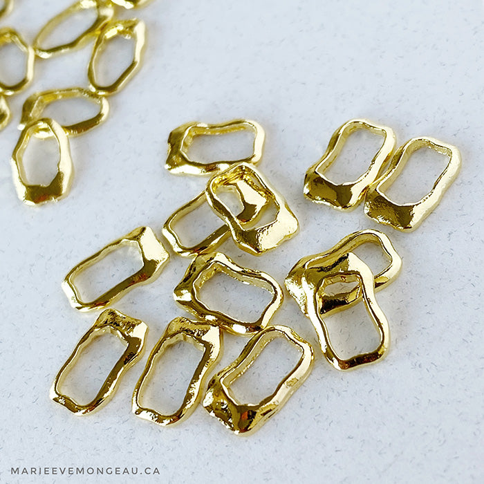 JEWELRY | EMPTY GOLD RECTANGLE STONE - MARIE-ÈVE MONGEAU