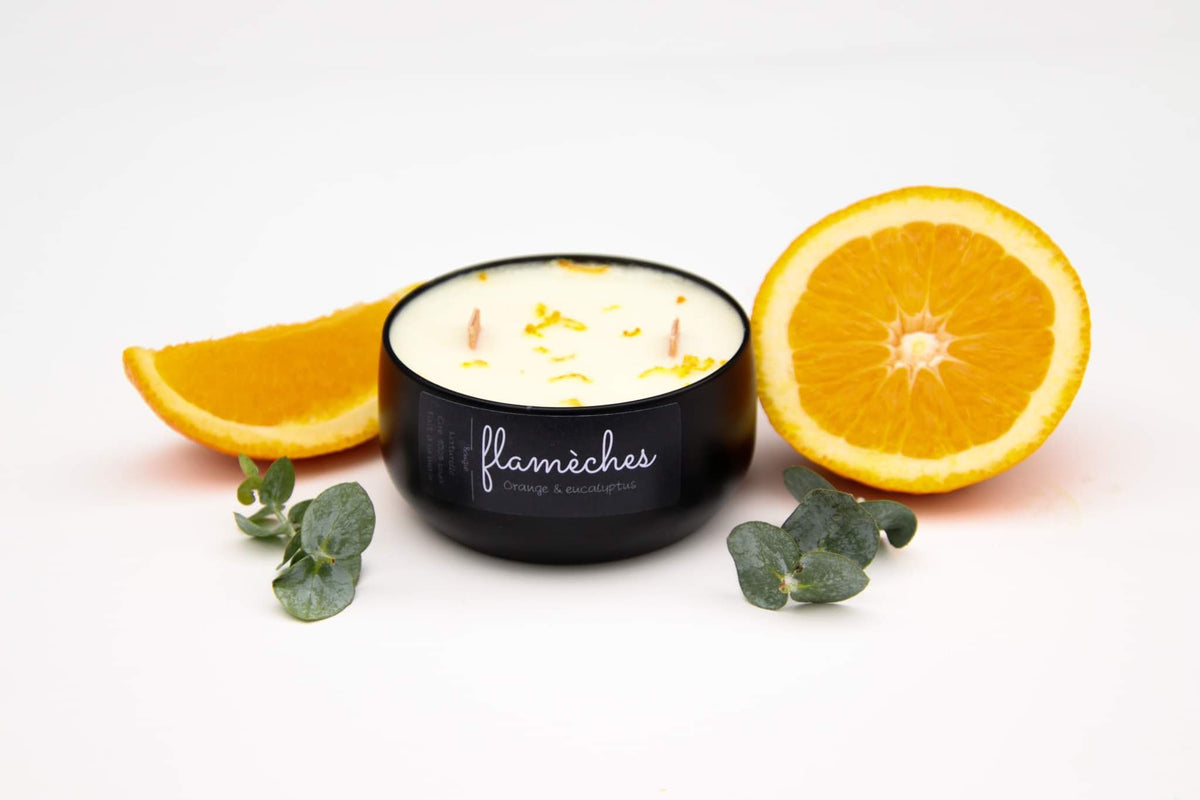 ORANGE &amp; EUCALYPTUS - BOUGIES FLAMÈCHES CANDLES